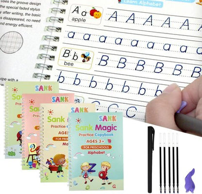 Sank Practice Book (4 Books,1 Pen,1 Grip,10 Refill)