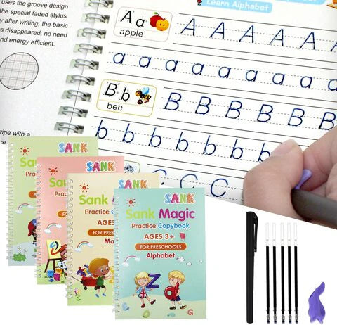 Sank Practice Book (4 Books,1 Pen,1 Grip,10 Refill)